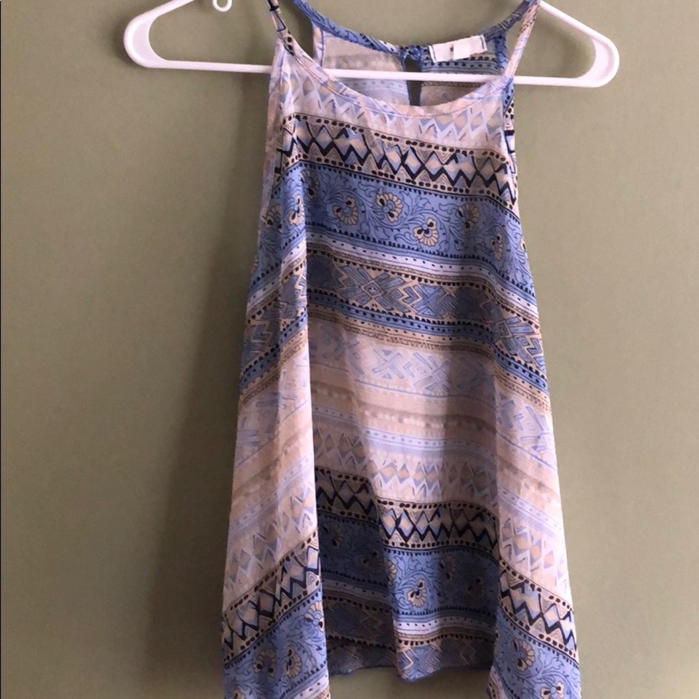Tribal light blue tank